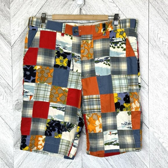 Loudmouth Golf Shorts Mens Size 38 Madras Plaid Hawaiian Aloha 10.5" Inseam - Picture 1 of 3